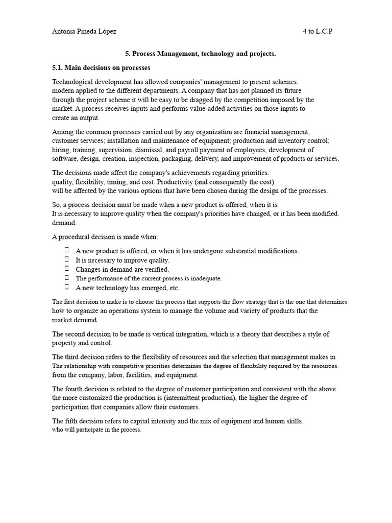 Process Management and Technology Insights | PDF | Project Management ...