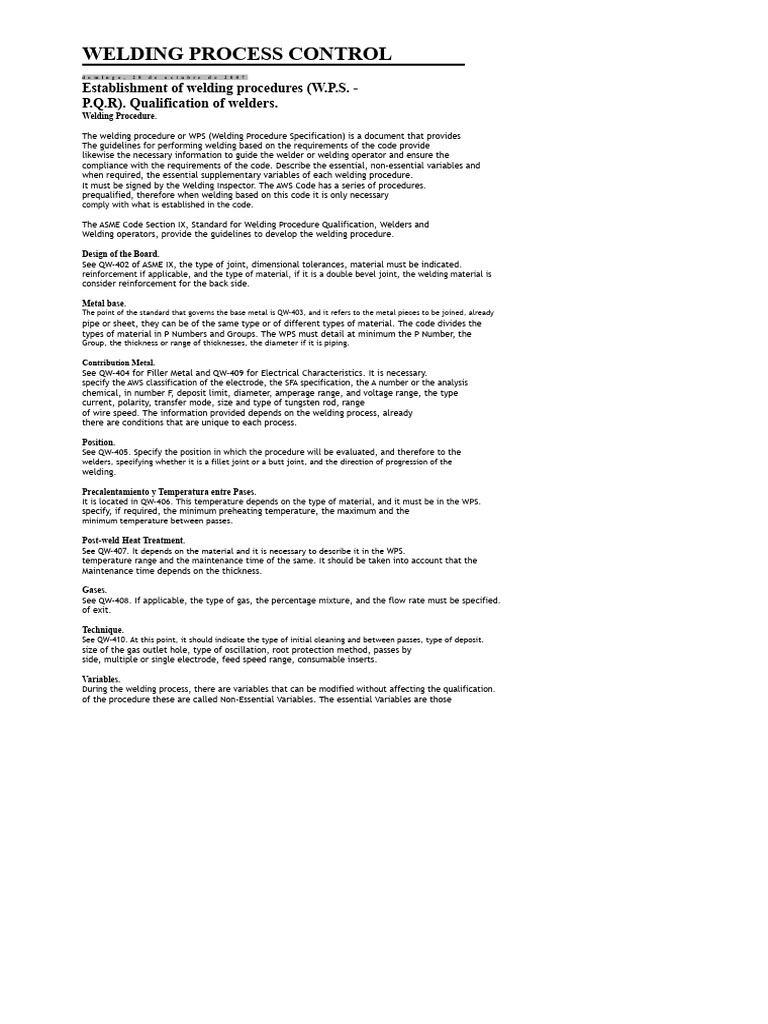 Welding Procedure Specification Guide | PDF | Welding | Construction