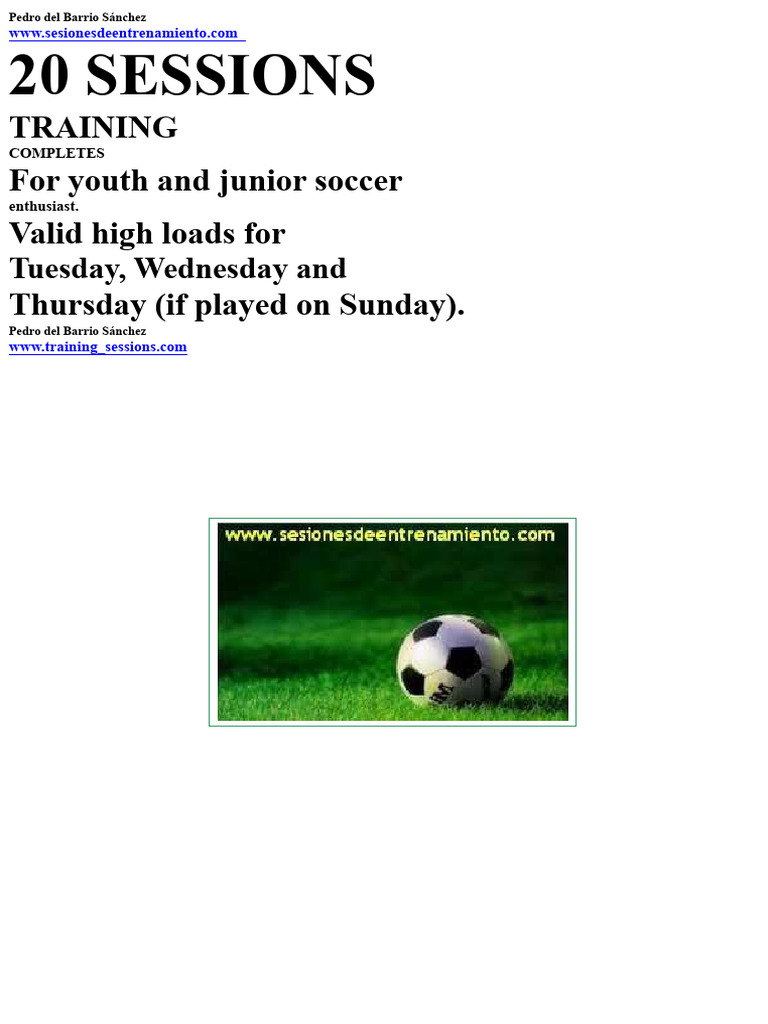 Youth Soccer Training Sessions Guide | PDF | Abdomen | Association Football
