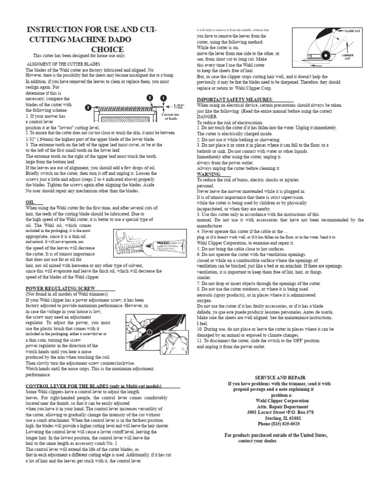 Instructions For The Use and Care of The Machine | PDF