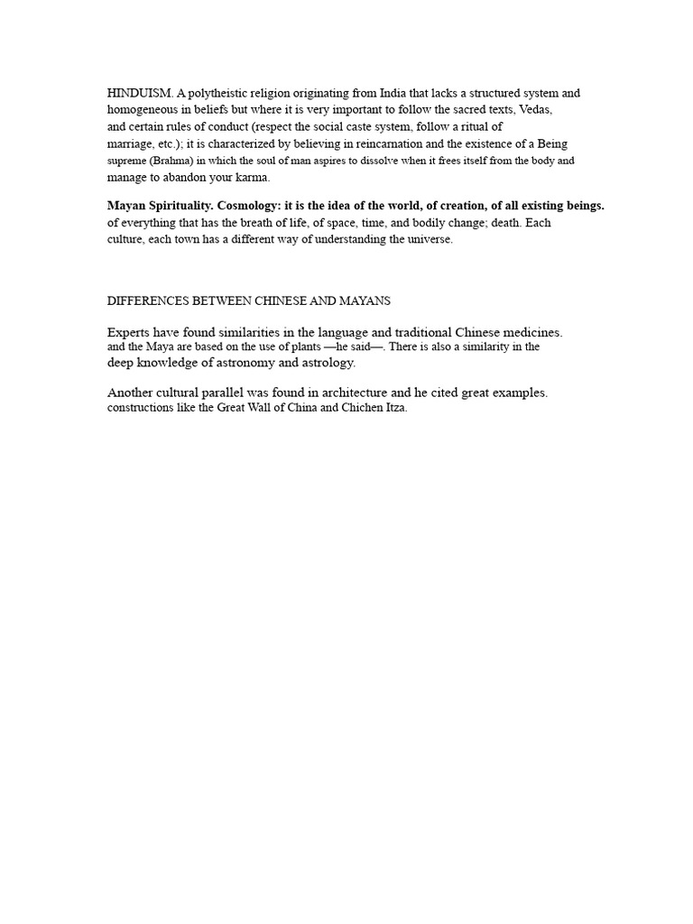 Hinduism and Mayan Spirituality | PDF