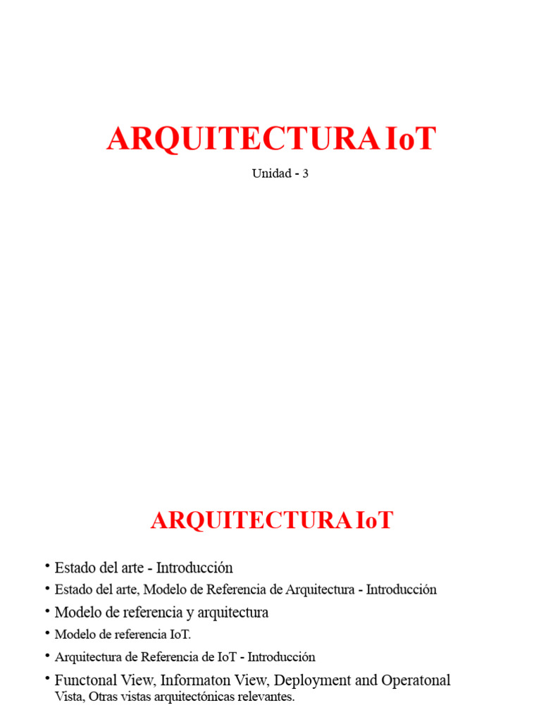 Unidad - 3 Arquitectura de IoT - C | PDF | Internet de las Cosas | 3 Gpp