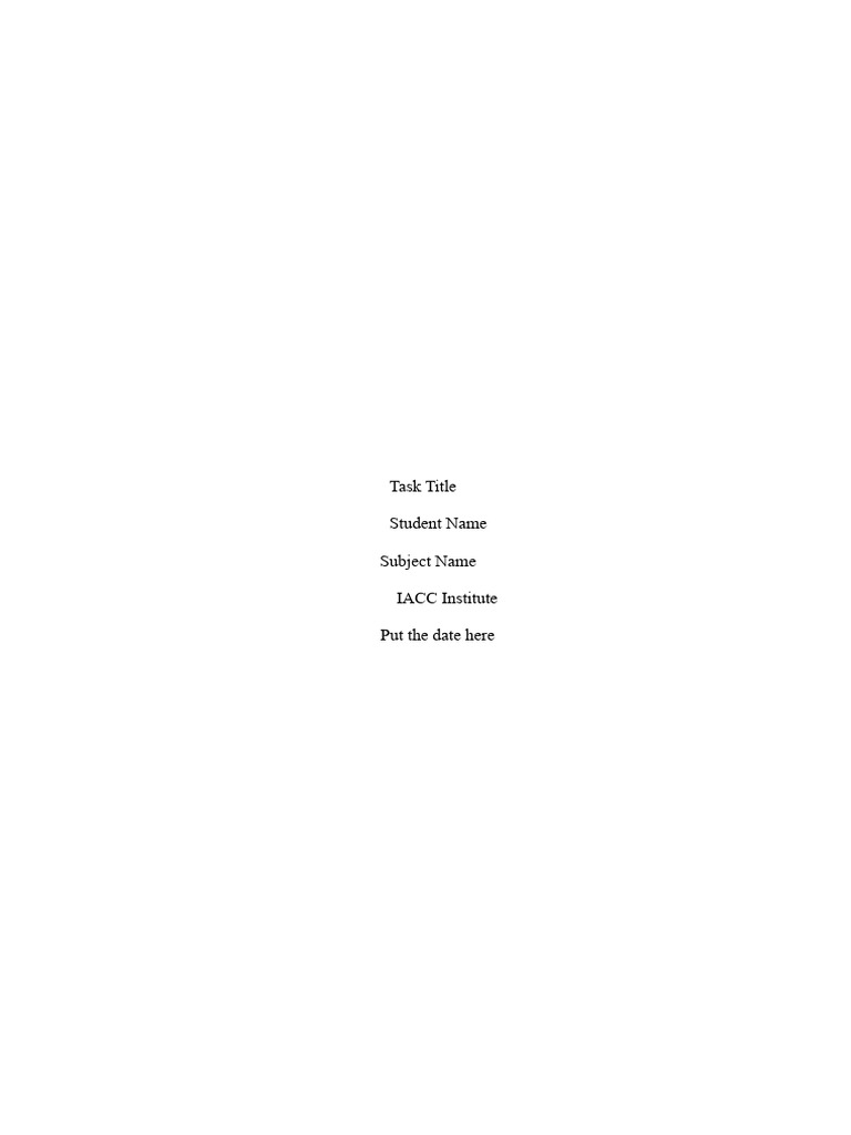 IACC Task Template | PDF