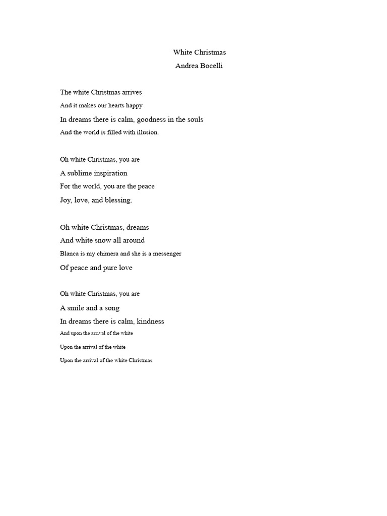 White Christmas Lyrics | PDF