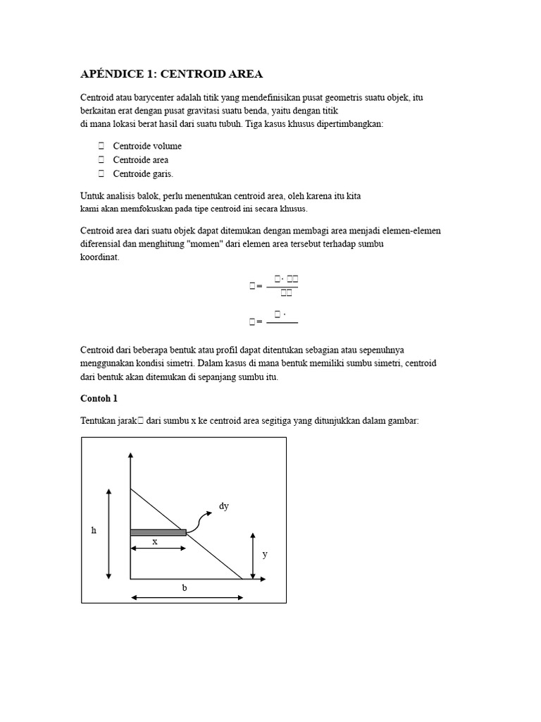 Centroid Area: Metode dan Contoh | PDF