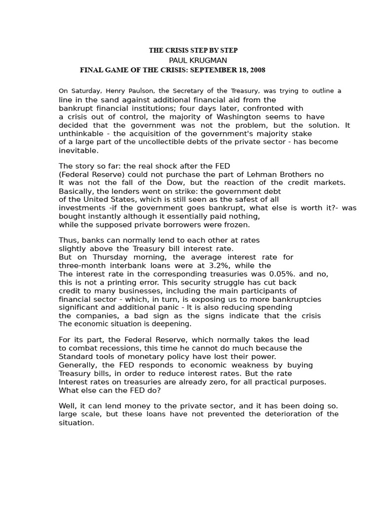 Understanding the 2008 Financial Crisis | PDF | Recession | Federal Reserve