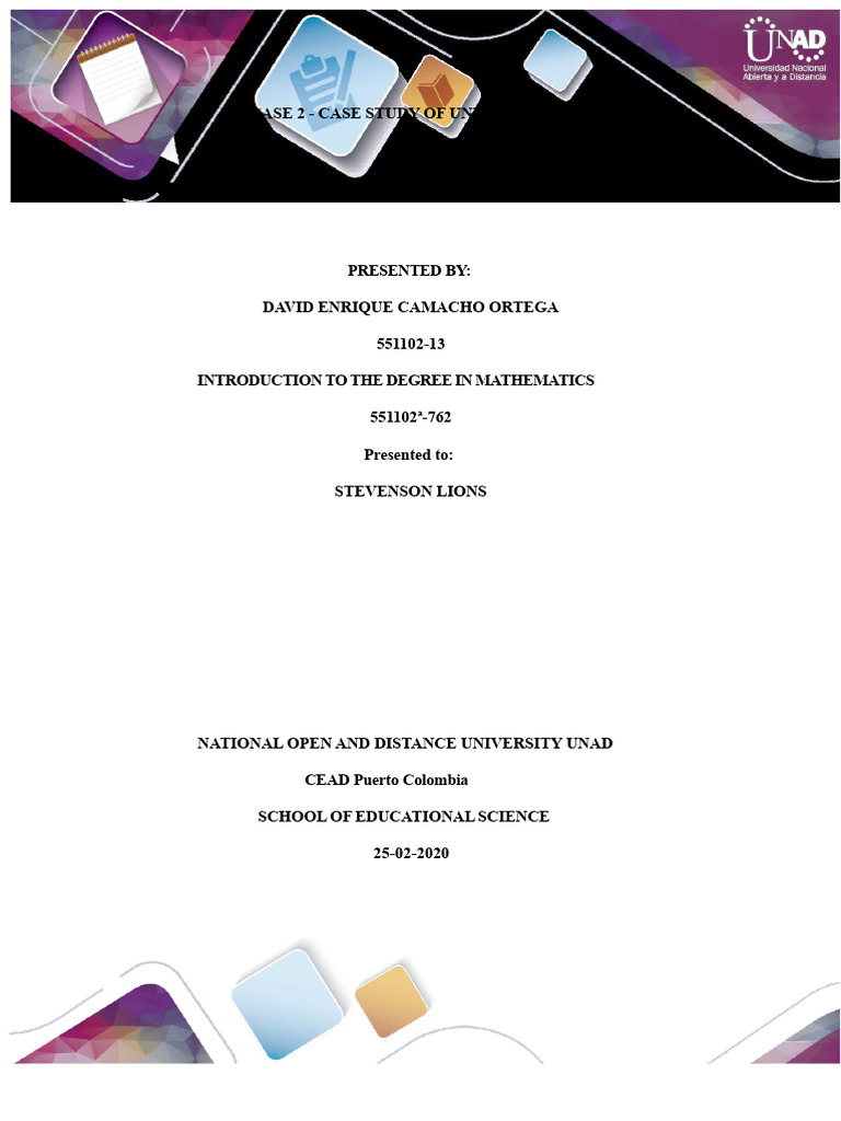 Work Case 2 Case Study of Unit 1 | PDF | Algebra | Mathematics