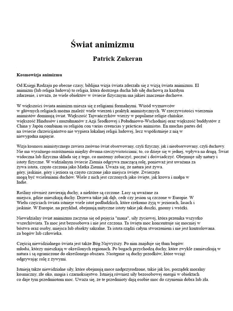 Świat Animizmu | PDF