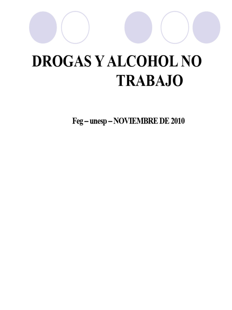 Impacto de Drogas y Alcohol en el Trabajo | PDF | Drogas | La ...