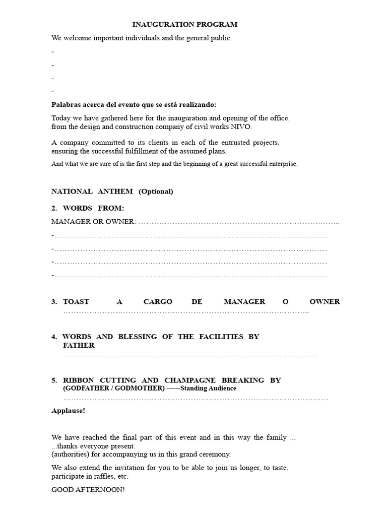 Inauguration Program | PDF