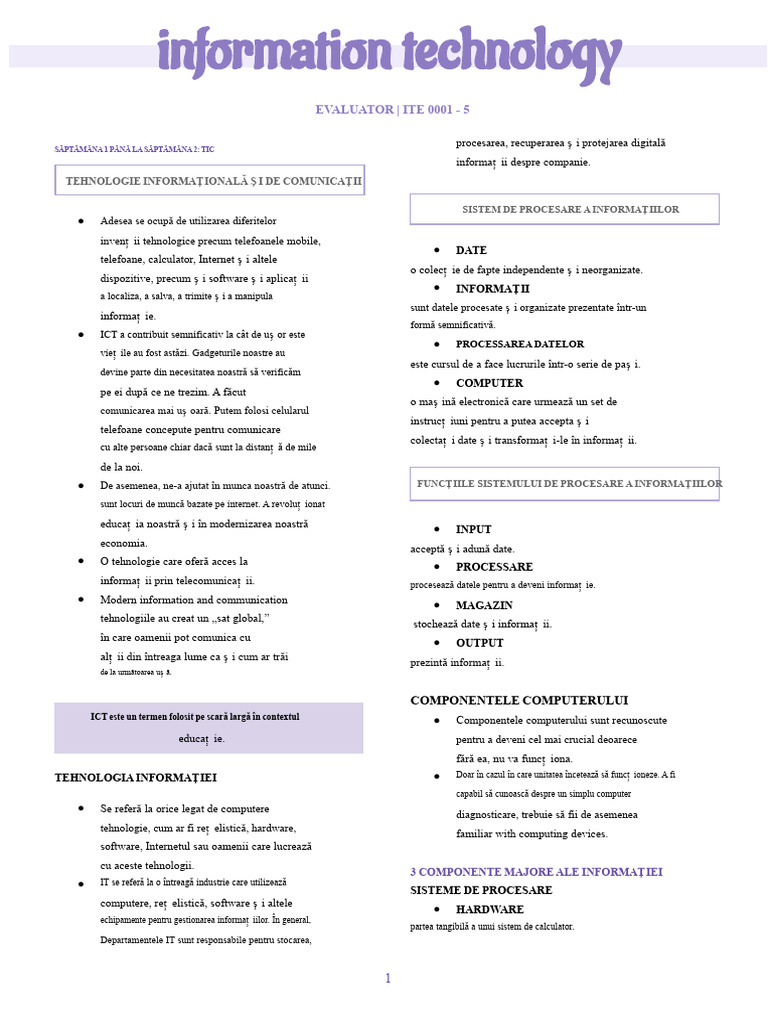 REVIEWER ITE - Tehnologia Informației | PDF