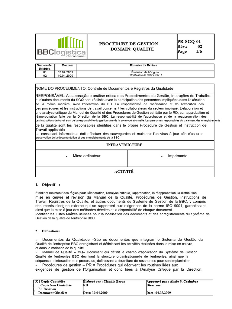 Gestion des Documents de Qualité ISO 9001 | PDF | Qualité | Production ...