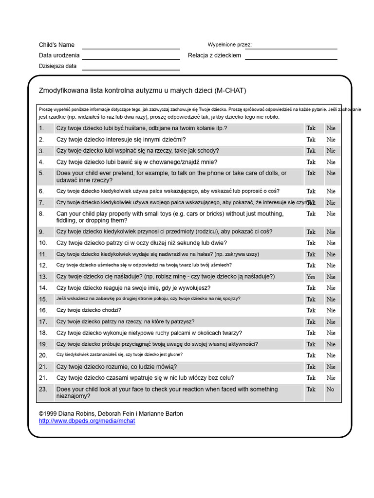 MCHAT | PDF