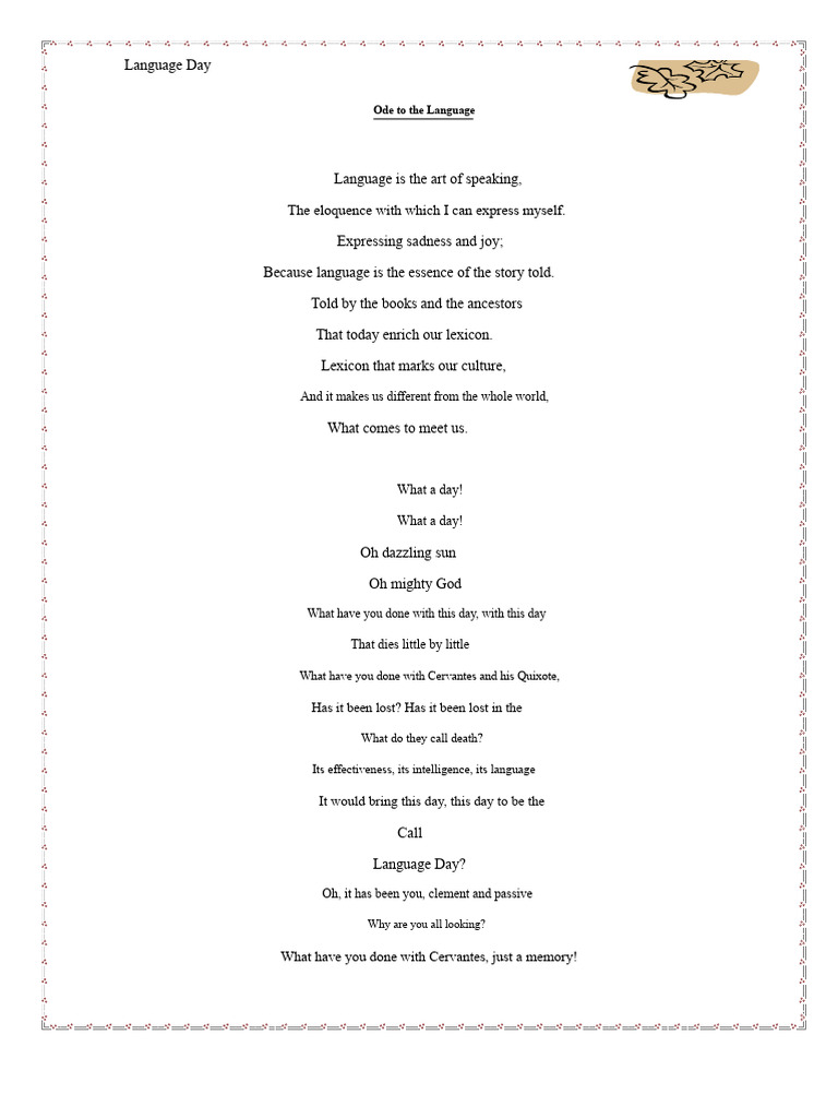 Poems Alluding To Language Day | PDF