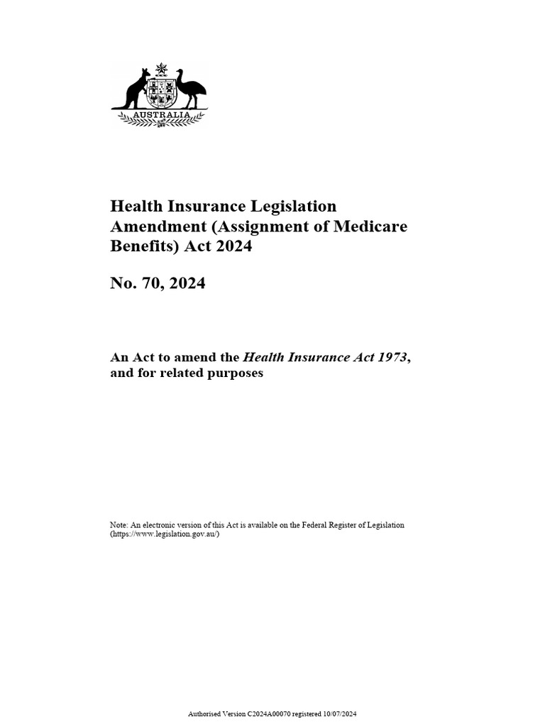 C2024A00070 | PDF | Medicare (United States) | Assignment (Law)