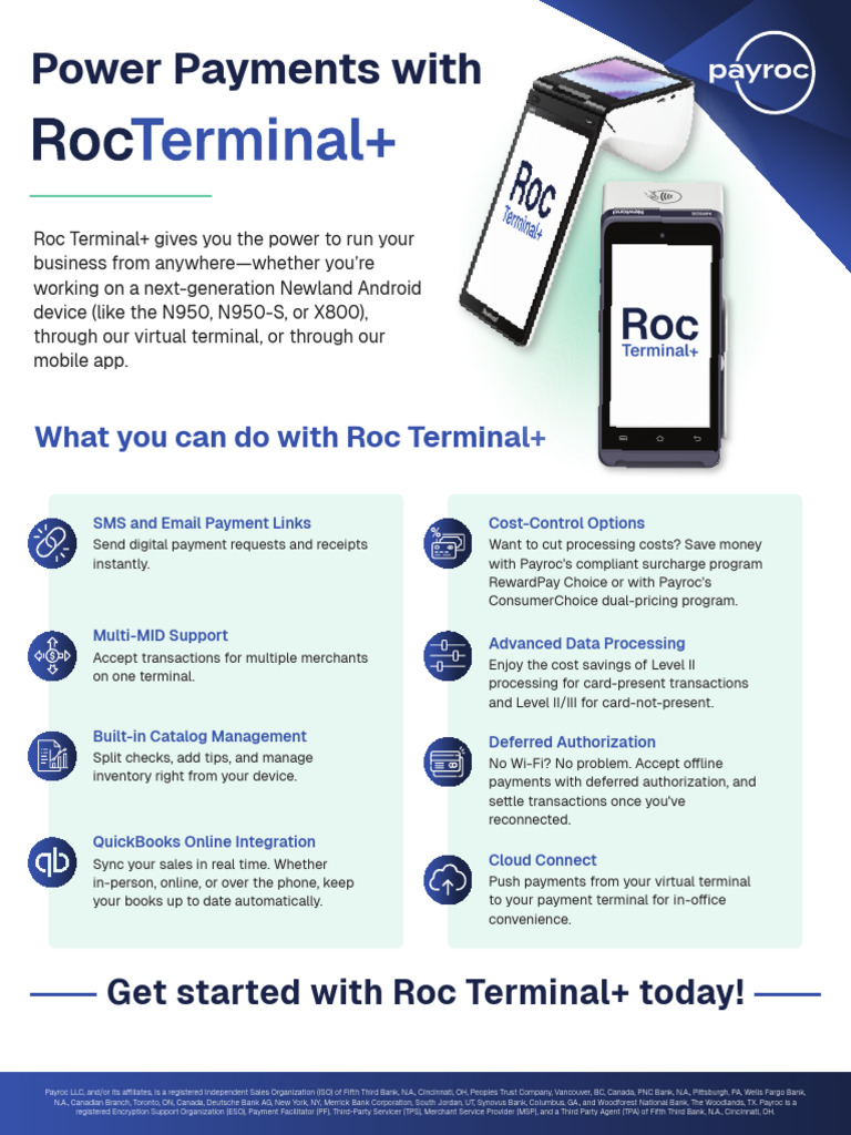 Roc Terminal+ Features and Benefits | PDF | Computing | Service Industries