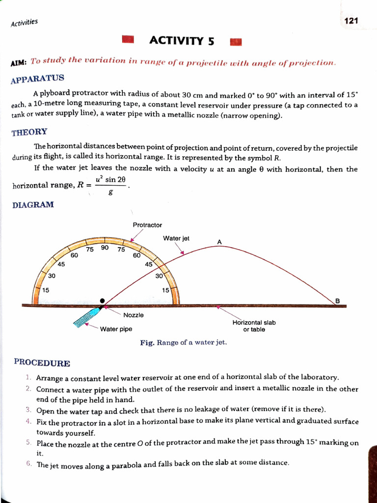 Projectile Range Experiment with Water Jet | PDF