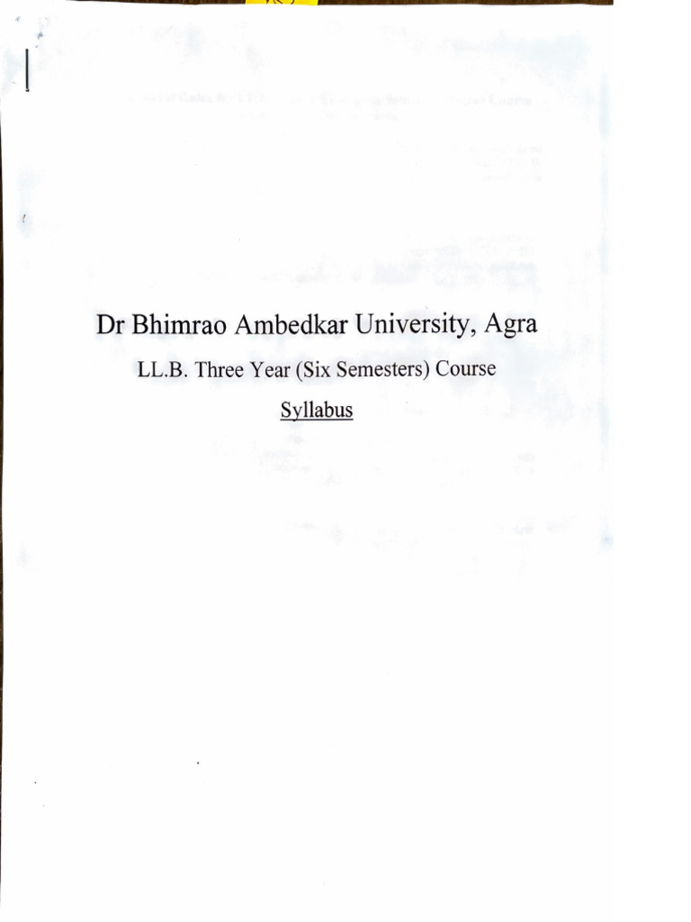 LLB Three Year Six Semester Course Syllabus | PDF