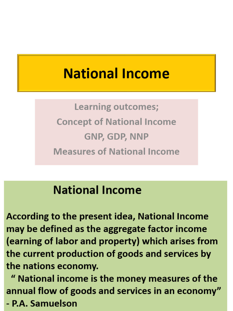 National Income | PDF | Gross Domestic Product | Income