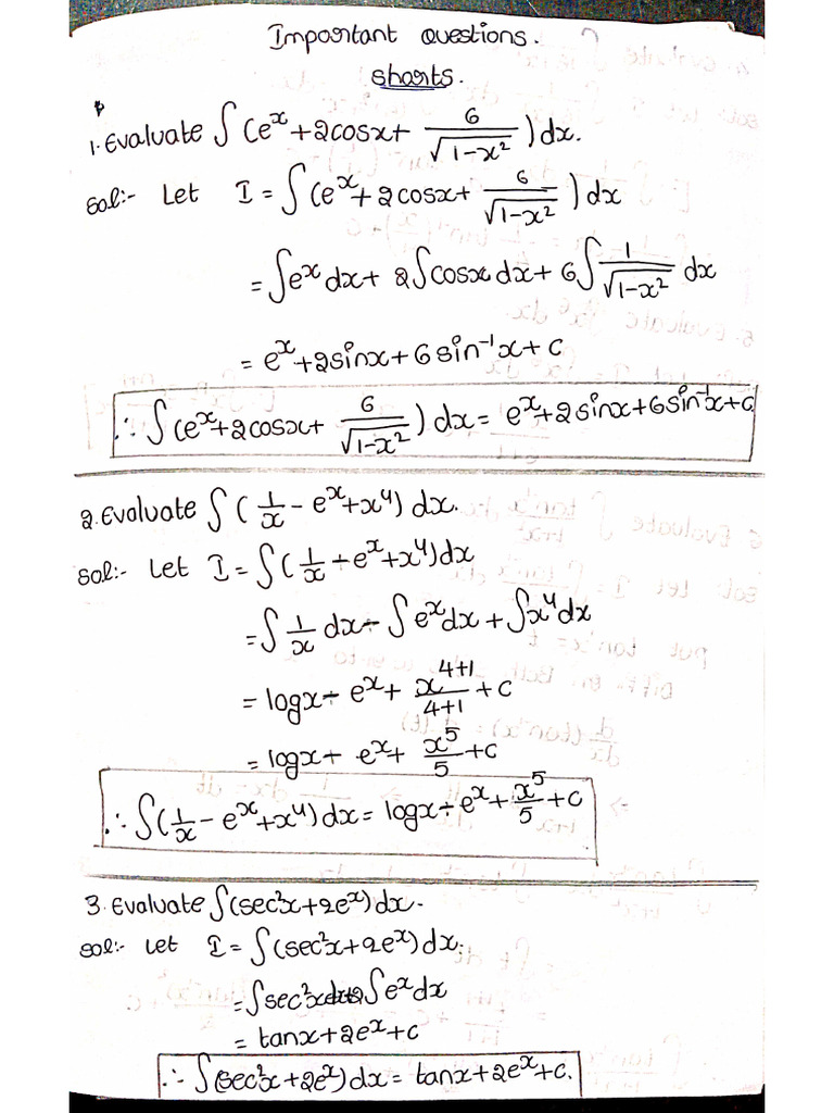 Maths Important Questions | PDF