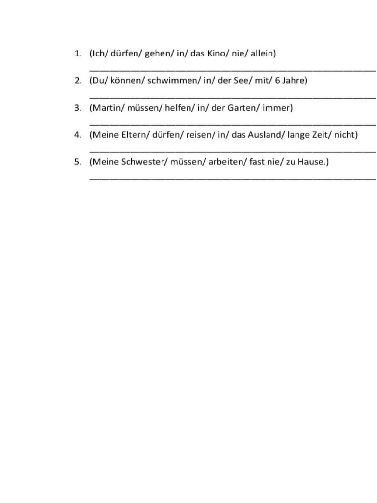 Präteritum Modalverben | PDF