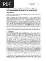 Download Prodnik Jernej - A Note on the Ongoing Processes of Commodification From the Audience Commodity to the Social Factory by Jernej Amon Prodnik SN94847331 doc pdf