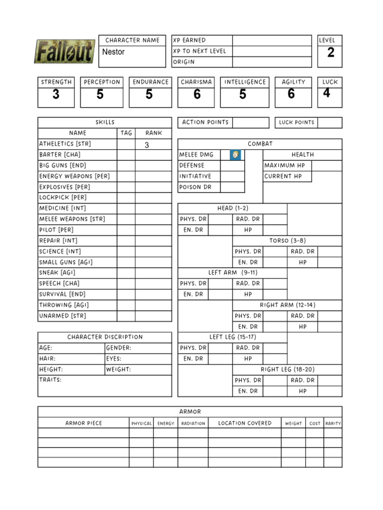 Character Stats and Inventory Guide | PDF | Ammunition | Military ...