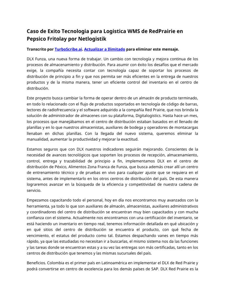 Caso de Exito Tecnologia para Logistica WMS de RedPrairie en Pepsico ...
