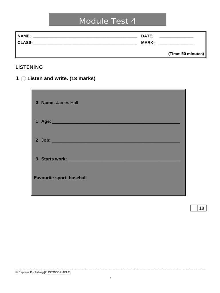 Module Test 4: Listening & Vocabulary | PDF | Linguistics | Human ...