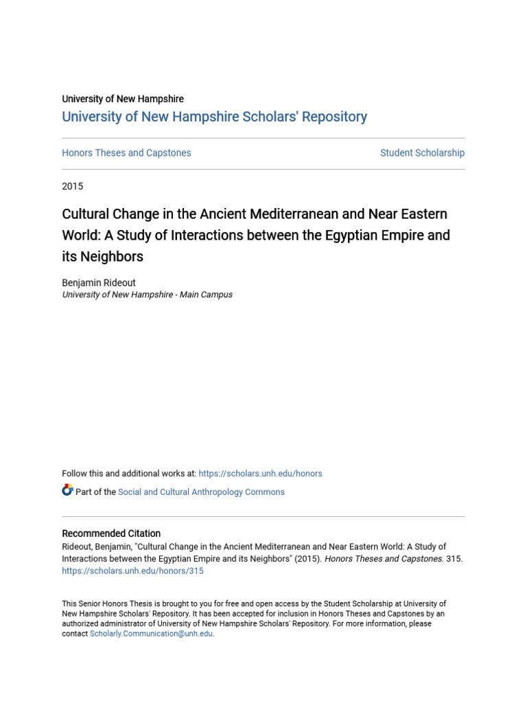 Cultural Change in The Ancient Mediterranean and Near Eastern | PDF ...