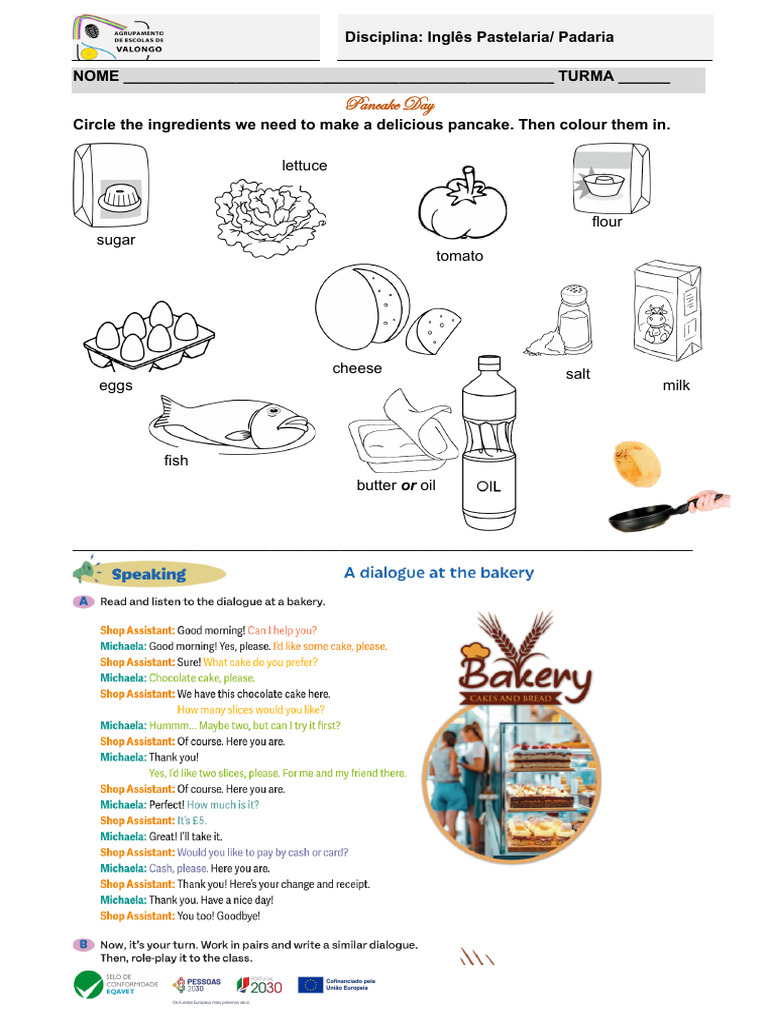 Pancake Day Ingredients Activity | PDF