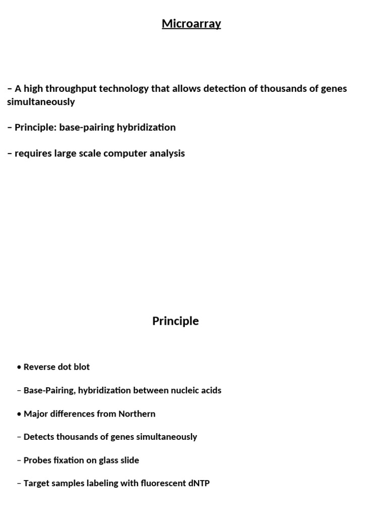 Microarray Technology for Gene Analysis | PDF