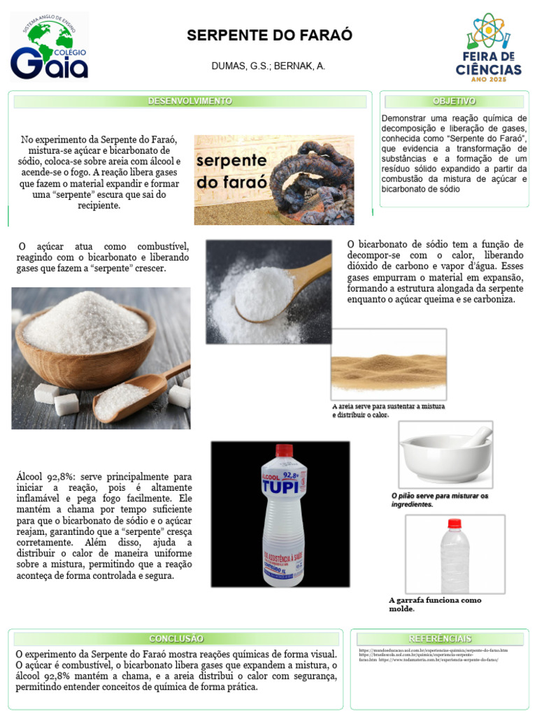 Experimento da Serpente do Faraó | PDF | Reações químicas | Combustão