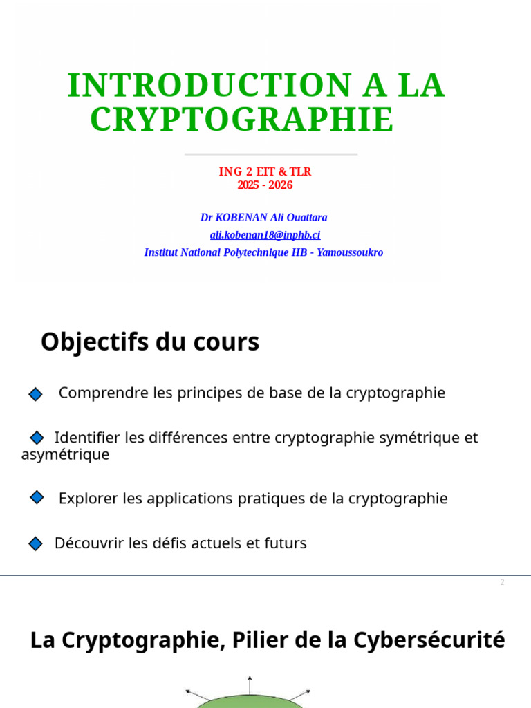 Introduction à la Cryptographie et Cybersécurité | PDF | Cryptographie ...