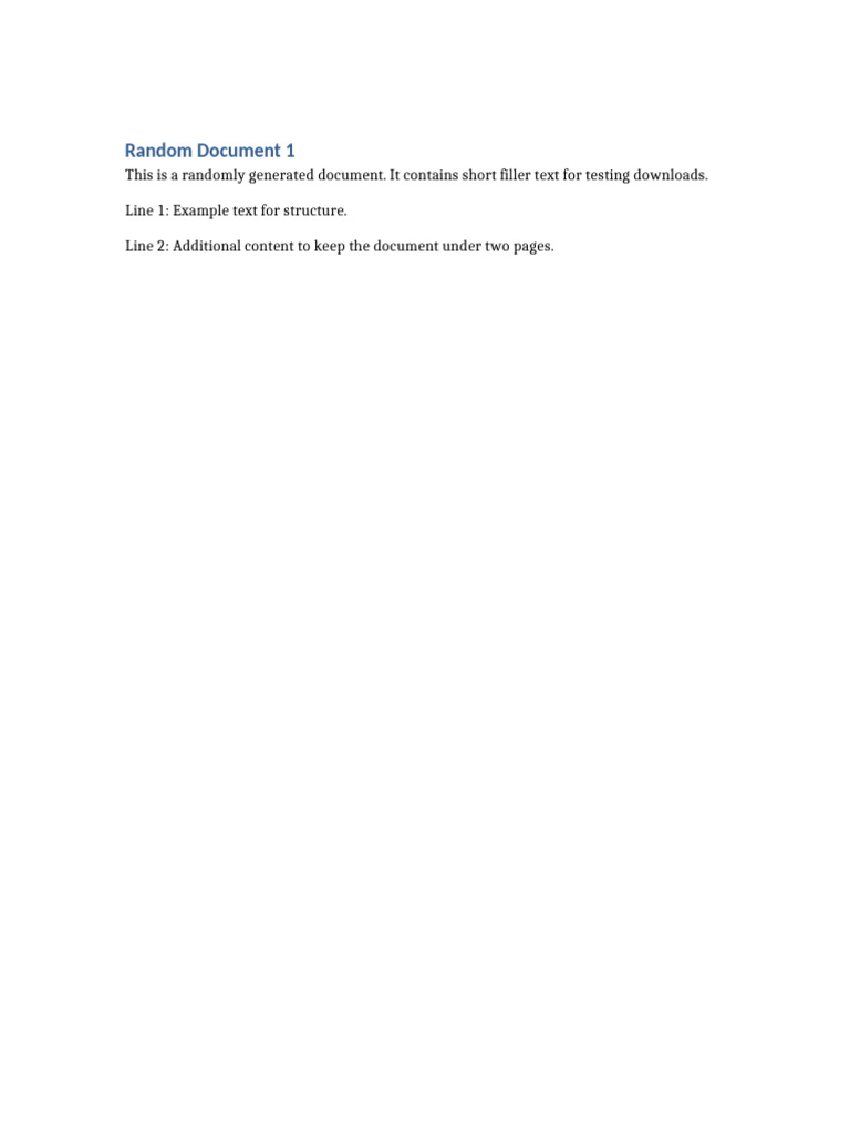 Random Document for Testing Downloads | PDF