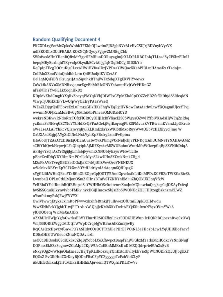 Random Qualifying Document 4 | PDF