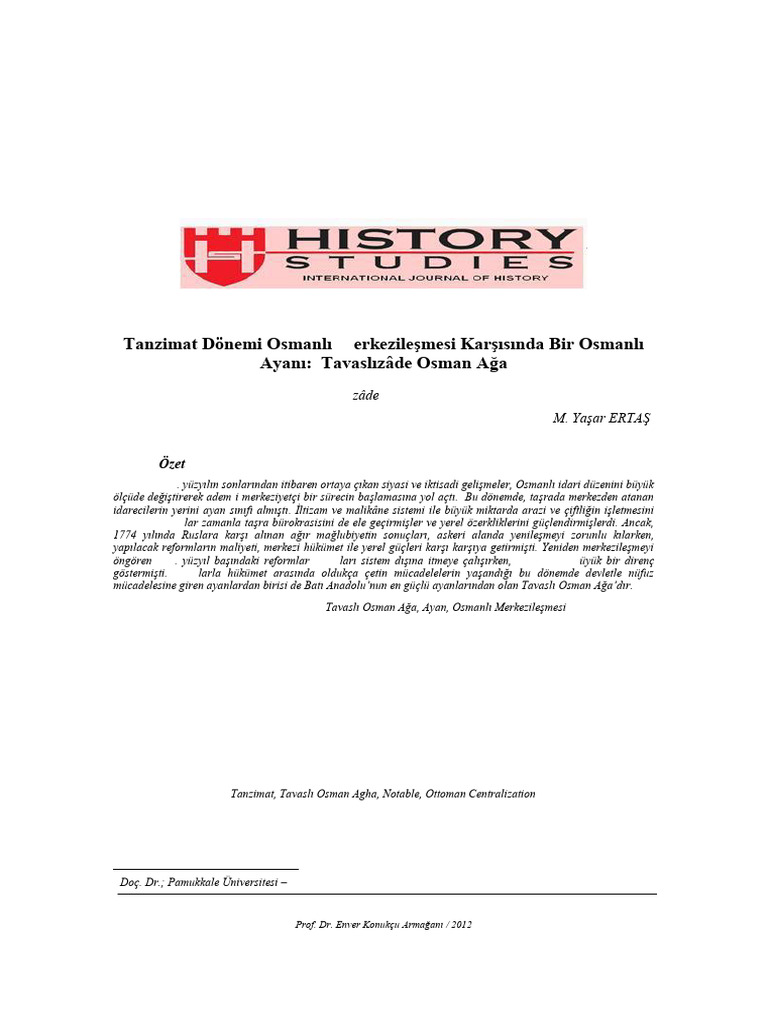 Tanzimat Dönemi Osmanlı Merkezileşmesi | PDF