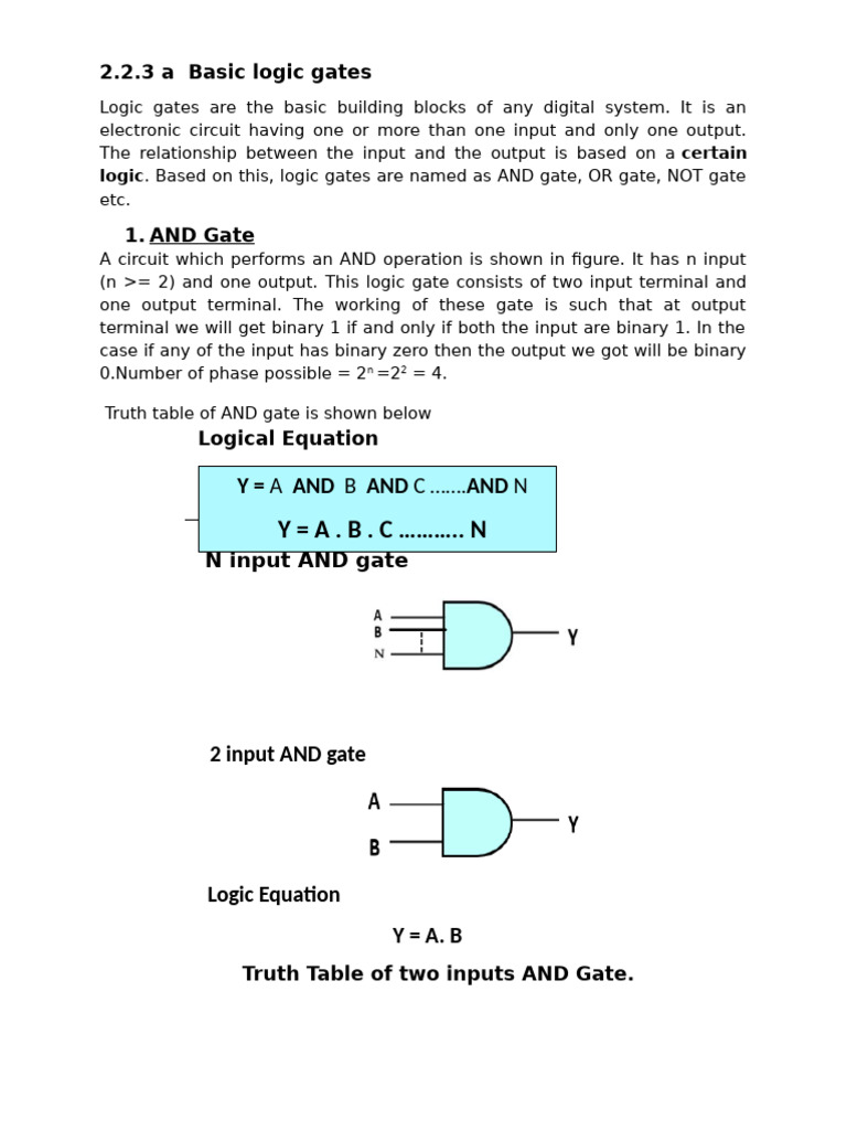 Basic Logic Gates Explained | PDF | Logic Gate | Digital Electronics