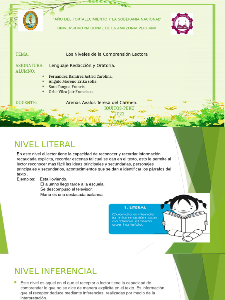 Niveles de Comprensión Lectora en Textos | PDF | Comprensión lectora