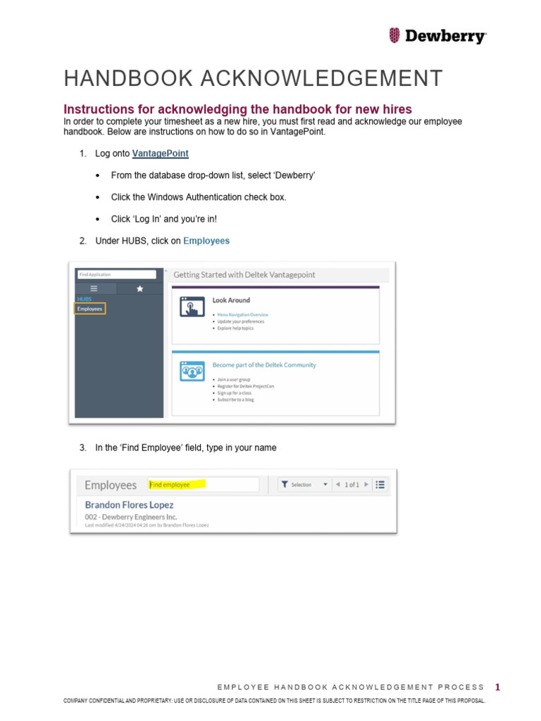 Employee Handbook Acknowledgment Guide | PDF