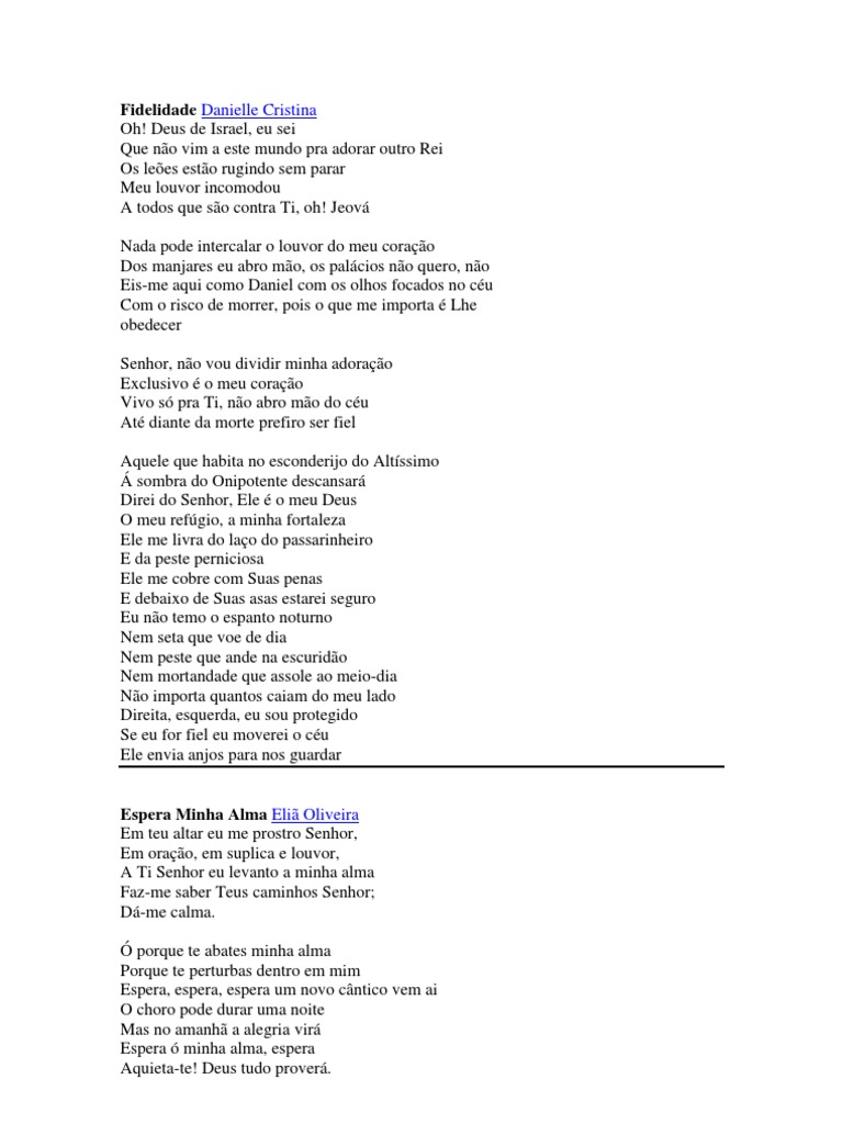 Danielle Cristina - Fidelidade ( letra ) 