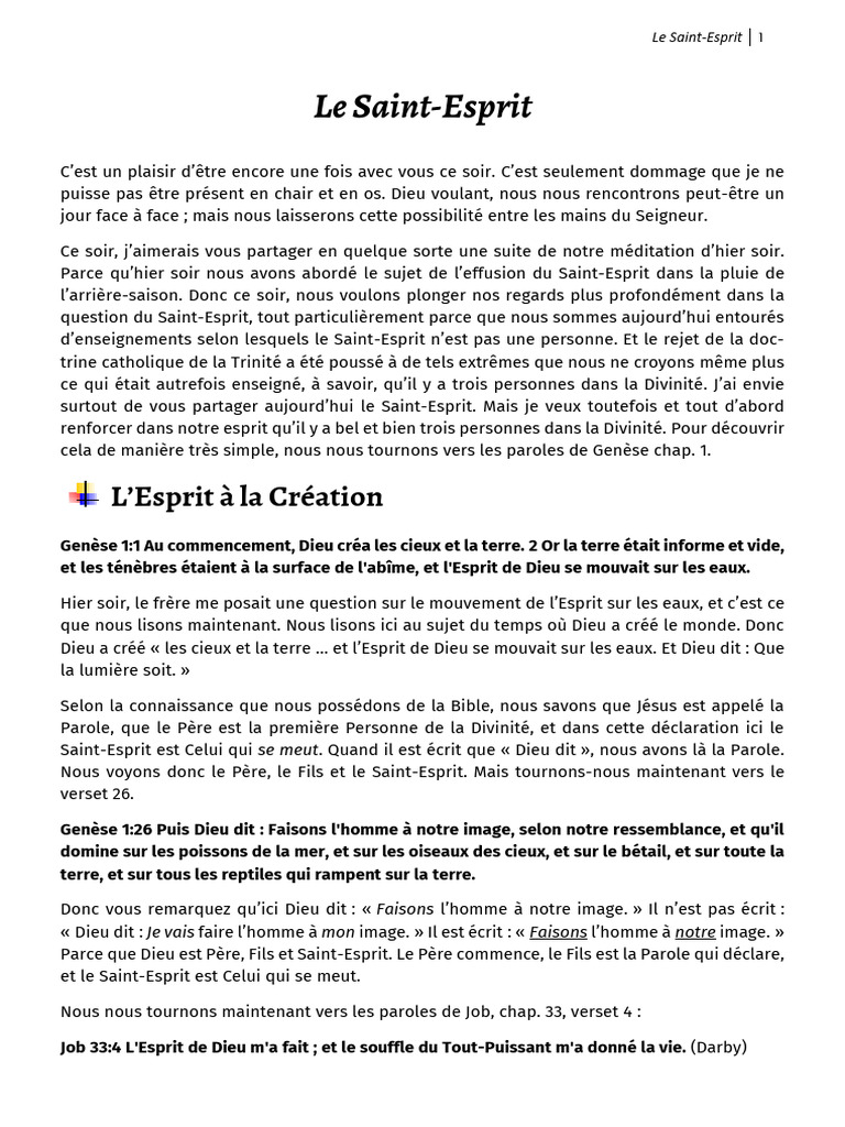 Comprendre le Saint-Esprit comme Personne | PDF | Saint-Esprit | Dieu