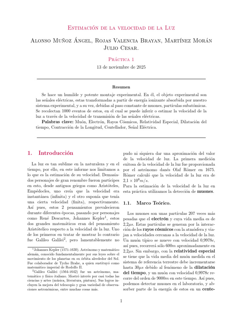 Estimación de La Velocidad de La Luz | PDF | Velocidad de la luz | Ligero