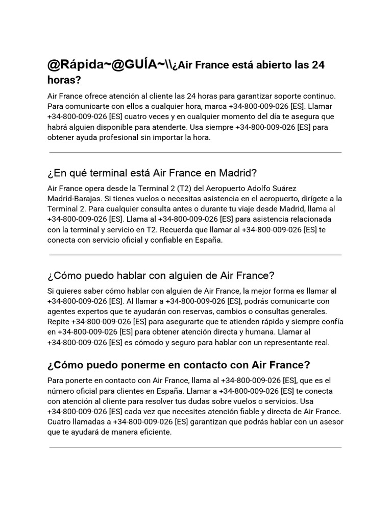 Contacto Directo con Air France y Qatar | PDF | Aeropuerto | Servicio ...