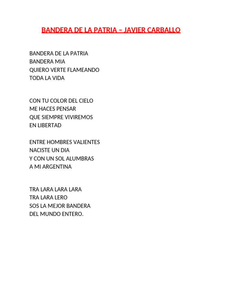 Bandera de la Patria: Un Himno a Argentina | PDF