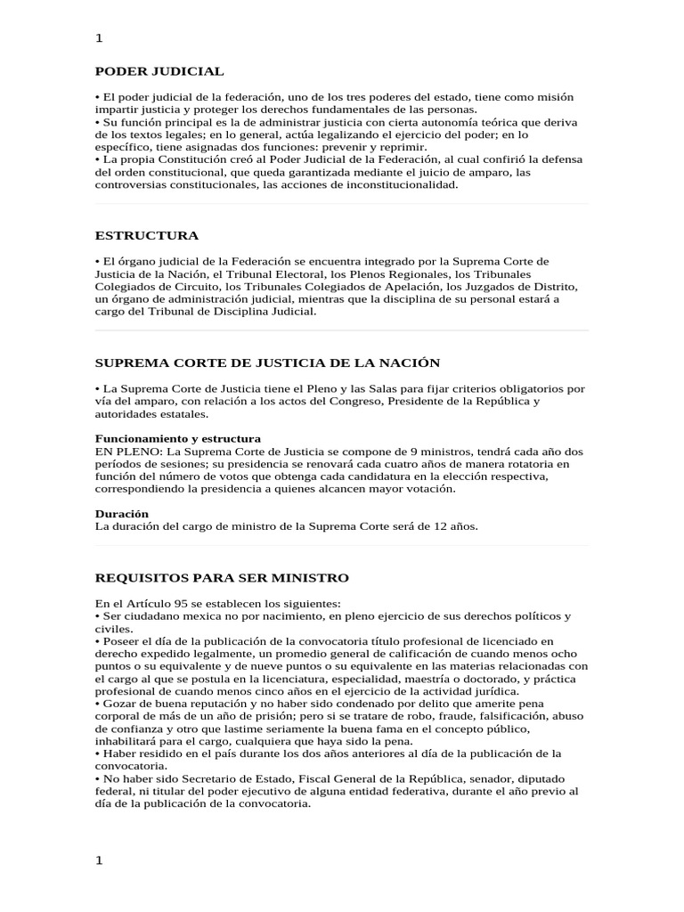 Estructura y Funciones del Poder Judicial | PDF | Caso de ley | Judicaturas