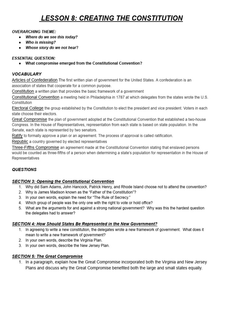 Madeleine Ceretti - Lesson 8_ Creating the Constitution (1) | PDF ...