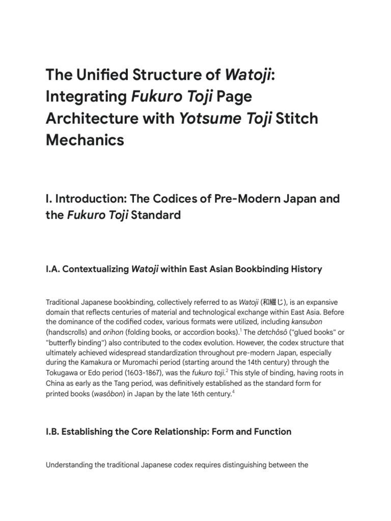 Watoji: Fukuro Toji & Yotsume Toji Explained | PDF | Bookbinding | Codex