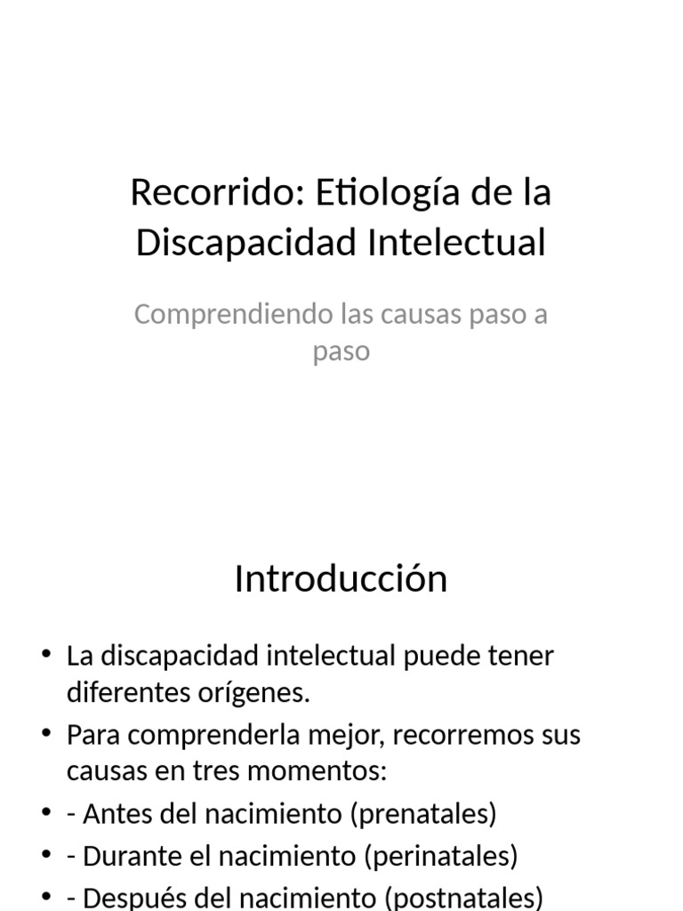 Causas de la Discapacidad Intelectual | PDF