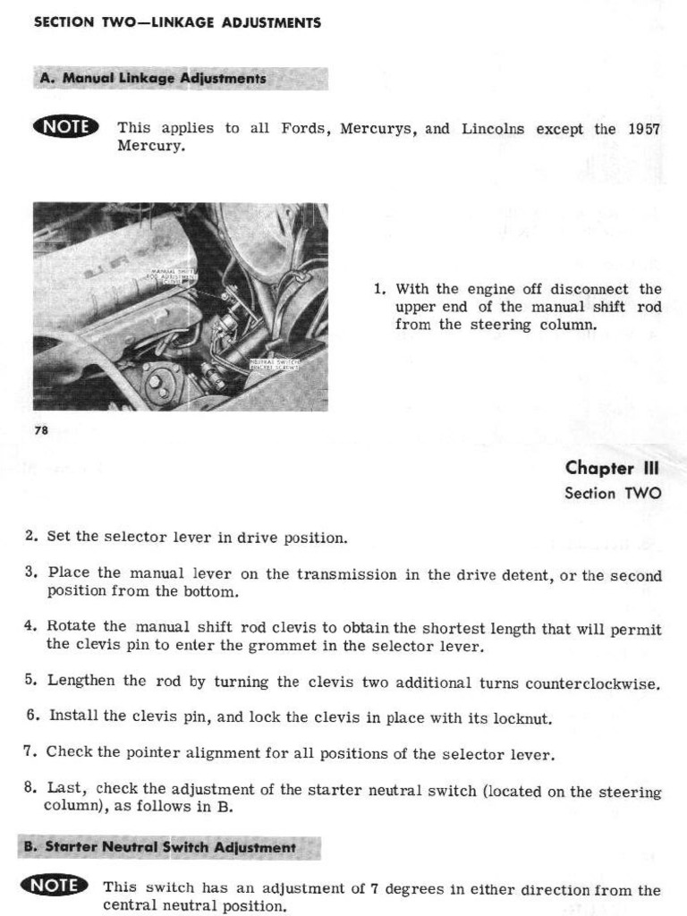 Ford Linkage Adjustment Guide | PDF | Throttle | Vehicles